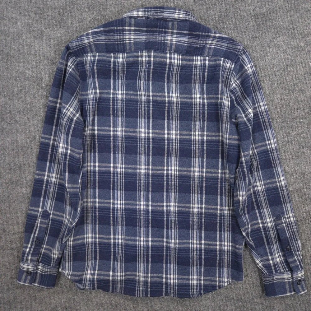 J Crew Lightweight Seaboard Soft-Knit Shirt Mens M Blue Plaid Brushed Flannel